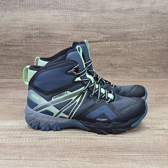 Merrell MQM Flex Mid Women's Size 8.5 Blue Black Hiking Boots (J12322) NEW - Picture 1 of 9